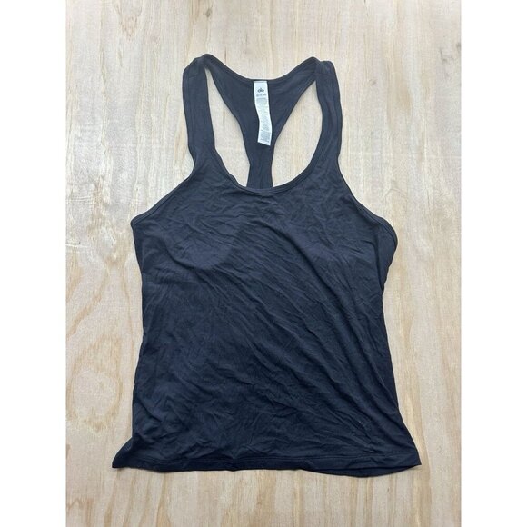 Alo Yoga Tank Black XS Modal Racerback Loose Tank Athletic - Picture 1 of 3